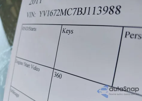 2011 Volvo C70 T5 z USA, uszkodzony, nr VIN YV1672MC7BJ113988